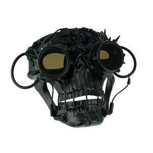 Black Steamskully Scary Spiked Steampunk Skull Costume Mask